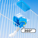 Maxbell Bird Waterer Cage Mounted Bird Cage Feeder for Pet Parrot Parakeet Lovebirds Blue