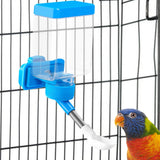 Maxbell Bird Waterer Cage Mounted Bird Cage Feeder for Pet Parrot Parakeet Lovebirds Blue