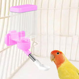 Maxbell Bird Waterer Cage Mounted Bird Cage Feeder for Pet Parrot Parakeet Lovebirds Pink