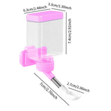 Maxbell Bird Waterer Cage Mounted Bird Cage Feeder for Pet Parrot Parakeet Lovebirds Pink