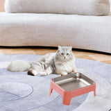 Maxbell Elevated Dog Bowl Pet Supplies Stable Base 15° Tilted for Kittens Cats Puppy pink