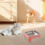 Maxbell Elevated Dog Bowl Pet Supplies Stable Base 15° Tilted for Kittens Cats Puppy pink