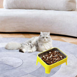 Maxbell Elevated Dog Bowl Pet Supplies Stable Base 15° Tilted for Kittens Cats Puppy yellow