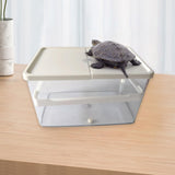 Maxbell Small Turtle Tank Versatile Terrapin Breeding Box for Turtles Crabs Crayfish White