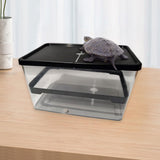 Maxbell Small Turtle Tank Versatile Terrapin Breeding Box for Turtles Crabs Crayfish Black