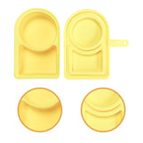 Maxbell Silicone Snack Container Portable Double Compartment for Kitchen Fruits Work Yellow