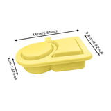 Maxbell Silicone Snack Container Portable Double Compartment for Kitchen Fruits Work Yellow