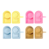 Maxbell Silicone Snack Container Portable Double Compartment for Kitchen Fruits Work Yellow