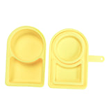 Maxbell Silicone Snack Container Portable Double Compartment for Kitchen Fruits Work Yellow