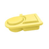 Maxbell Silicone Snack Container Portable Double Compartment for Kitchen Fruits Work Yellow