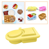 Maxbell Silicone Snack Container Portable Double Compartment for Kitchen Fruits Work Yellow