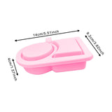 Maxbell Silicone Snack Container Portable Double Compartment for Kitchen Fruits Work Pink