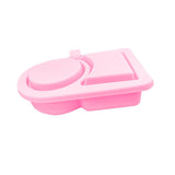 Maxbell Silicone Snack Container Portable Double Compartment for Kitchen Fruits Work Pink