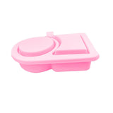 Maxbell Silicone Snack Container Portable Double Compartment for Kitchen Fruits Work Pink