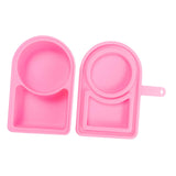 Maxbell Silicone Snack Container Portable Double Compartment for Kitchen Fruits Work Pink