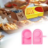 Maxbell Silicone Snack Container Portable Double Compartment for Kitchen Fruits Work Pink