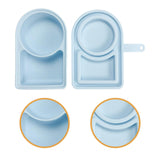 Maxbell Silicone Snack Container Portable Double Compartment for Kitchen Fruits Work Blue