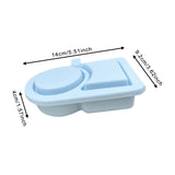 Maxbell Silicone Snack Container Portable Double Compartment for Kitchen Fruits Work Blue