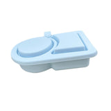 Maxbell Silicone Snack Container Portable Double Compartment for Kitchen Fruits Work Blue