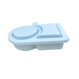 Maxbell Silicone Snack Container Portable Double Compartment for Kitchen Fruits Work Blue