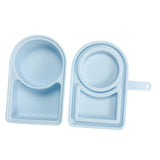 Maxbell Silicone Snack Container Portable Double Compartment for Kitchen Fruits Work Blue