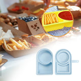 Maxbell Silicone Snack Container Portable Double Compartment for Kitchen Fruits Work Blue
