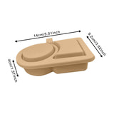 Maxbell Silicone Snack Container Portable Double Compartment for Kitchen Fruits Work Khaki