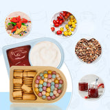 Maxbell Silicone Snack Container Portable Double Compartment for Kitchen Fruits Work Khaki