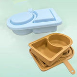 Maxbell Silicone Snack Container Portable Double Compartment for Kitchen Fruits Work Khaki