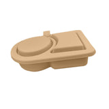 Maxbell Silicone Snack Container Portable Double Compartment for Kitchen Fruits Work Khaki