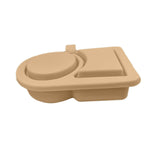 Maxbell Silicone Snack Container Portable Double Compartment for Kitchen Fruits Work Khaki