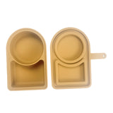 Maxbell Silicone Snack Container Portable Double Compartment for Kitchen Fruits Work Khaki