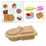 Maxbell Silicone Snack Container Portable Double Compartment for Kitchen Fruits Work Khaki