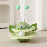 Maxbell Turntable Cat Toy Wobble Spinner for Indoor Adult Cats Medium and Small Cats Green