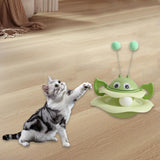 Maxbell Turntable Cat Toy Wobble Spinner for Indoor Adult Cats Medium and Small Cats Green