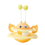 Maxbell Turntable Cat Toy Wobble Spinner for Indoor Adult Cats Medium and Small Cats Yellow