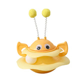 Maxbell Turntable Cat Toy Wobble Spinner for Indoor Adult Cats Medium and Small Cats Yellow