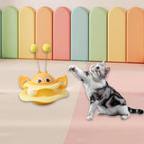 Maxbell Turntable Cat Toy Wobble Spinner for Indoor Adult Cats Medium and Small Cats Yellow