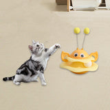 Maxbell Turntable Cat Toy Wobble Spinner for Indoor Adult Cats Medium and Small Cats Yellow