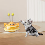 Maxbell Turntable Cat Toy Wobble Spinner for Indoor Adult Cats Medium and Small Cats Yellow