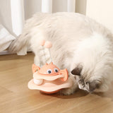 Maxbell Turntable Cat Toy Wobble Spinner for Indoor Adult Cats Medium and Small Cats Pink