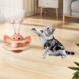 Maxbell Turntable Cat Toy Wobble Spinner for Indoor Adult Cats Medium and Small Cats Pink
