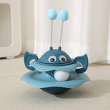 Maxbell Turntable Cat Toy Wobble Spinner for Indoor Adult Cats Medium and Small Cats Blue