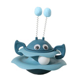 Maxbell Turntable Cat Toy Wobble Spinner for Indoor Adult Cats Medium and Small Cats Blue