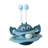 Maxbell Turntable Cat Toy Wobble Spinner for Indoor Adult Cats Medium and Small Cats Blue