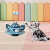 Maxbell Turntable Cat Toy Wobble Spinner for Indoor Adult Cats Medium and Small Cats Blue