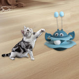 Maxbell Turntable Cat Toy Wobble Spinner for Indoor Adult Cats Medium and Small Cats Blue