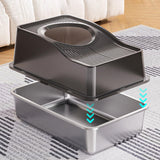Maxbell Cat Litter Box Fully Enclosed Lightweight Splash Guard 60x40x35cm Cat Bedpan Black
