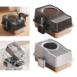 Maxbell Cat Litter Box Fully Enclosed Lightweight Splash Guard 60x40x35cm Cat Bedpan Black