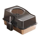 Maxbell Cat Litter Box Fully Enclosed Lightweight Splash Guard 60x40x35cm Cat Bedpan Black